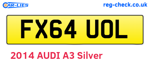 FX64UOL are the vehicle registration plates.