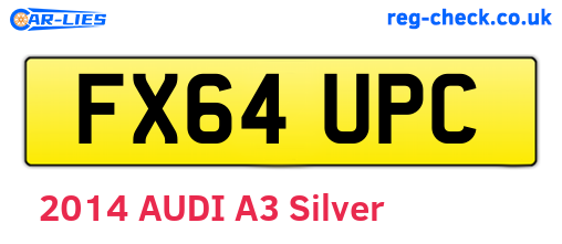 FX64UPC are the vehicle registration plates.