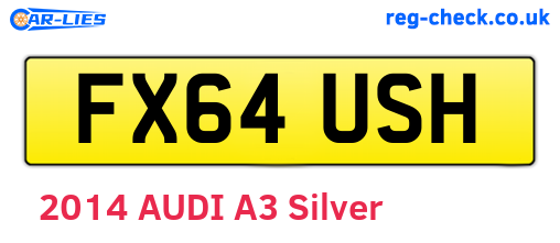FX64USH are the vehicle registration plates.