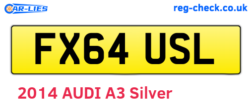 FX64USL are the vehicle registration plates.