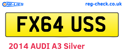 FX64USS are the vehicle registration plates.