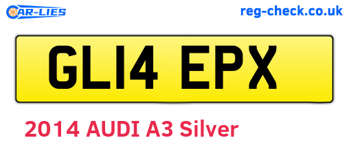 GL14EPX are the vehicle registration plates.