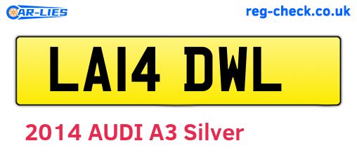 LA14DWL are the vehicle registration plates.
