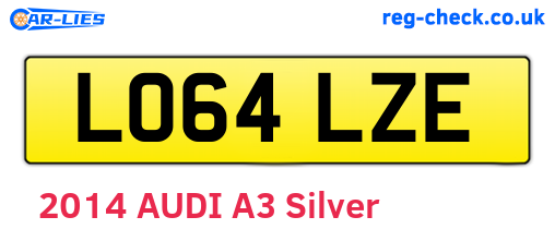 LO64LZE are the vehicle registration plates.