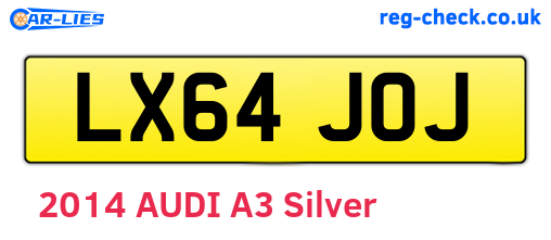 LX64JOJ are the vehicle registration plates.