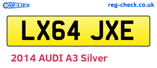 LX64JXE are the vehicle registration plates.