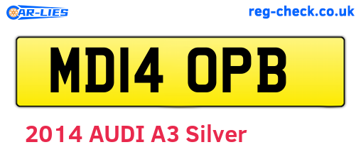 MD14OPB are the vehicle registration plates.