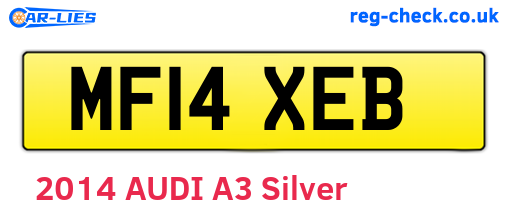 MF14XEB are the vehicle registration plates.