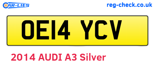 OE14YCV are the vehicle registration plates.