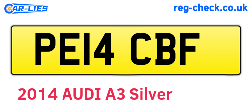 PE14CBF are the vehicle registration plates.