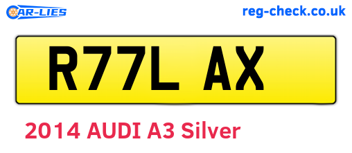 R77LAX are the vehicle registration plates.