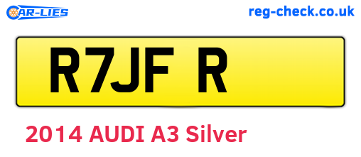R7JFR are the vehicle registration plates.