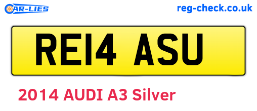 RE14ASU are the vehicle registration plates.