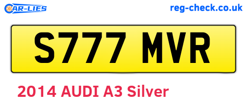 S777MVR are the vehicle registration plates.