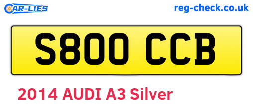 S800CCB are the vehicle registration plates.
