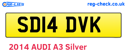 SD14DVK are the vehicle registration plates.