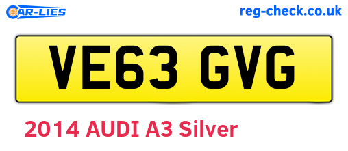 VE63GVG are the vehicle registration plates.