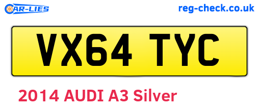 VX64TYC are the vehicle registration plates.