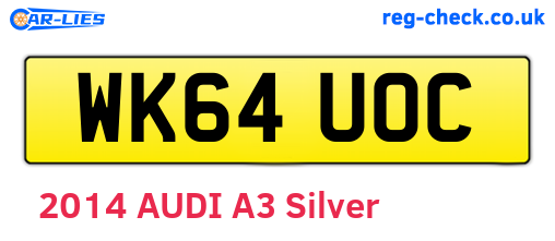 WK64UOC are the vehicle registration plates.
