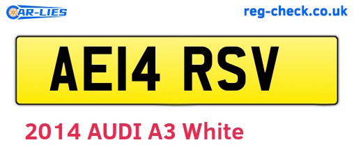 AE14RSV are the vehicle registration plates.