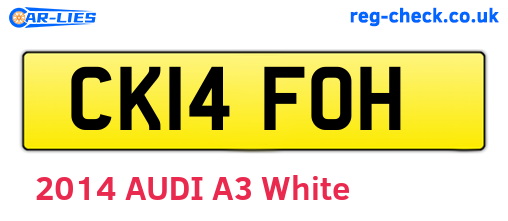 CK14FOH are the vehicle registration plates.