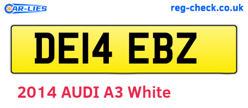 DE14EBZ are the vehicle registration plates.