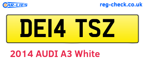 DE14TSZ are the vehicle registration plates.