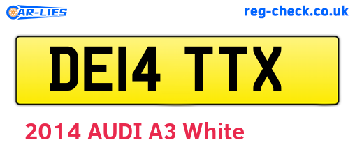 DE14TTX are the vehicle registration plates.
