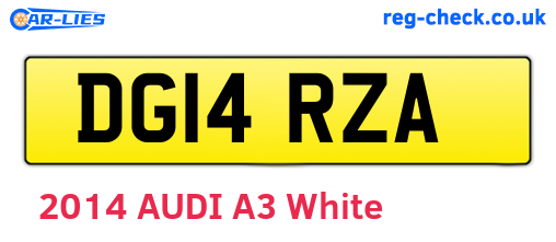 DG14RZA are the vehicle registration plates.