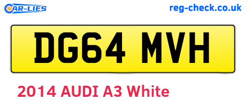 DG64MVH are the vehicle registration plates.