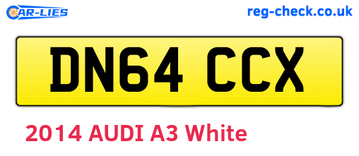 DN64CCX are the vehicle registration plates.