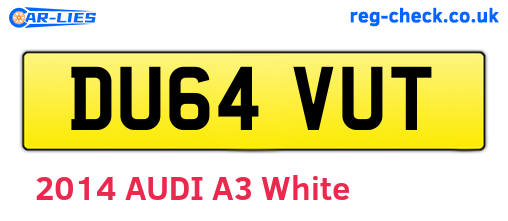 DU64VUT are the vehicle registration plates.