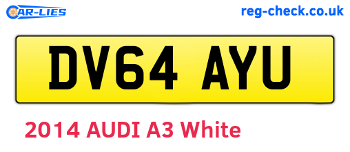 DV64AYU are the vehicle registration plates.