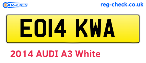 EO14KWA are the vehicle registration plates.