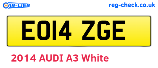 EO14ZGE are the vehicle registration plates.