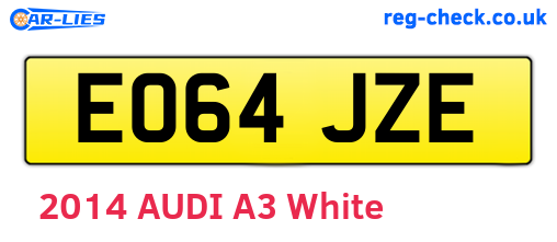 EO64JZE are the vehicle registration plates.