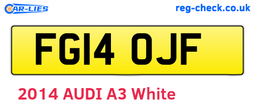 FG14OJF are the vehicle registration plates.