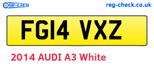 FG14VXZ are the vehicle registration plates.