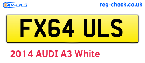 FX64ULS are the vehicle registration plates.