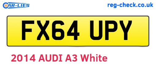 FX64UPY are the vehicle registration plates.