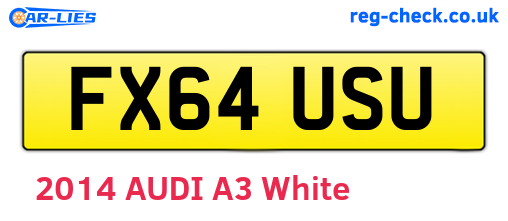 FX64USU are the vehicle registration plates.