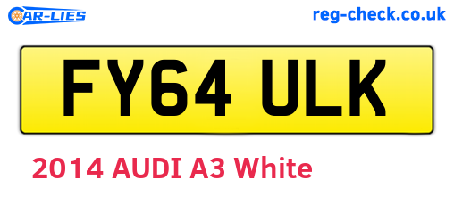 FY64ULK are the vehicle registration plates.
