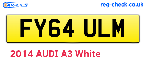 FY64ULM are the vehicle registration plates.