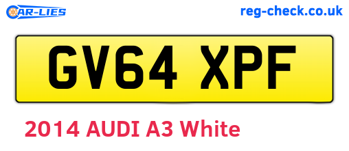GV64XPF are the vehicle registration plates.