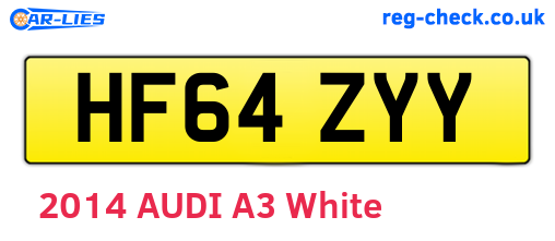 HF64ZYY are the vehicle registration plates.