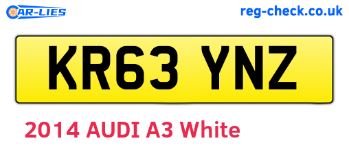 KR63YNZ are the vehicle registration plates.