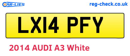 LX14PFY are the vehicle registration plates.