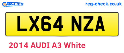 LX64NZA are the vehicle registration plates.