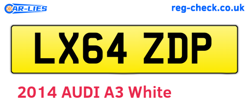 LX64ZDP are the vehicle registration plates.