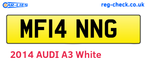 MF14NNG are the vehicle registration plates.